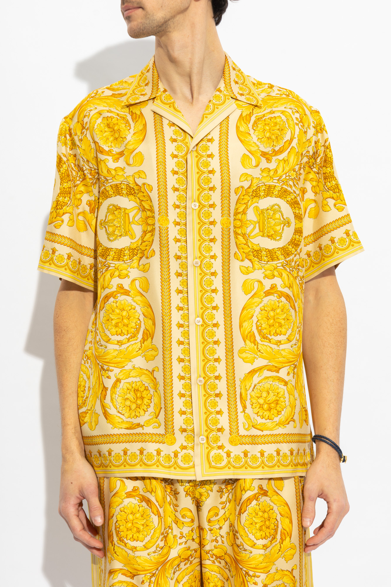 Versace silk clearance shirt and shorts